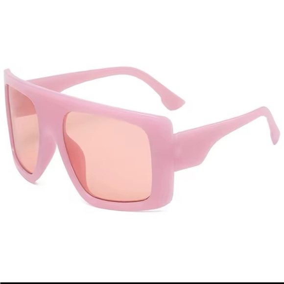 **NEVER WORN* designer inspired rounded oversized women sunglasses light pink - Picture 1 of 2